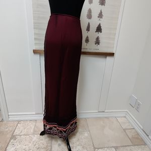 FREE PEOPLE Nylon Lace Embroidered Design Long Wiggle Straight Pencil Skirt - 7